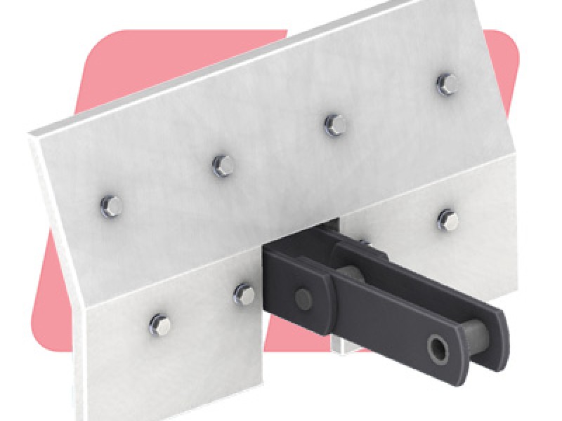 Chaine racleuse acier avec frottoirs plastiques